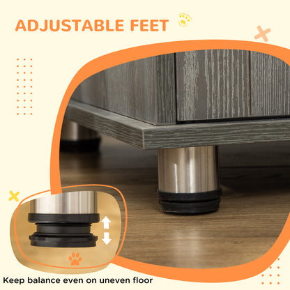 Dog Crate Table for Medium and Large Dogs with Magnetic Door for Indoor Use, 85 x 55 x 75 cm, Grey