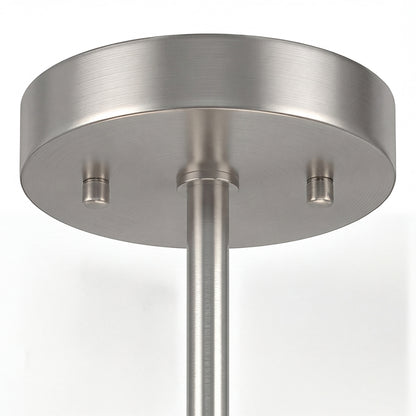 Semi Flush Mount Modern Crystal Chandelier Ceiling Light, Crystal Ceiling Light Fixture with E14 Base, Silver Tone