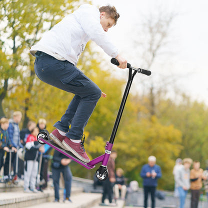 Stunt Scooter, 360° Entry Level Tricks Scooter w/ Lightweight Aluminium Deck and ABEC 7 Bearing, For Age 14+ Beginners
