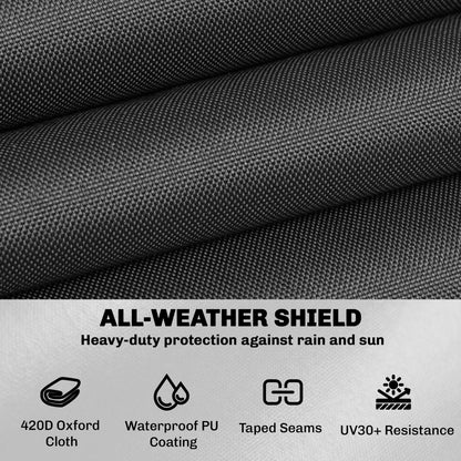 Garden Furniture Cover, Waterproof Patio Furniture Cover with Air Vent, 420D Oxford Fabric, 125 x 125 x 74 cm, Black