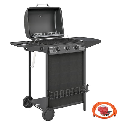 Four Burner Gas Grill BBQ - Black