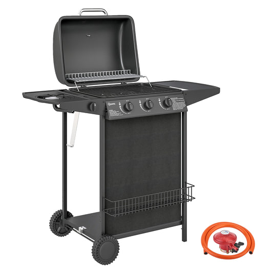 Four Burner Gas Grill BBQ - Black