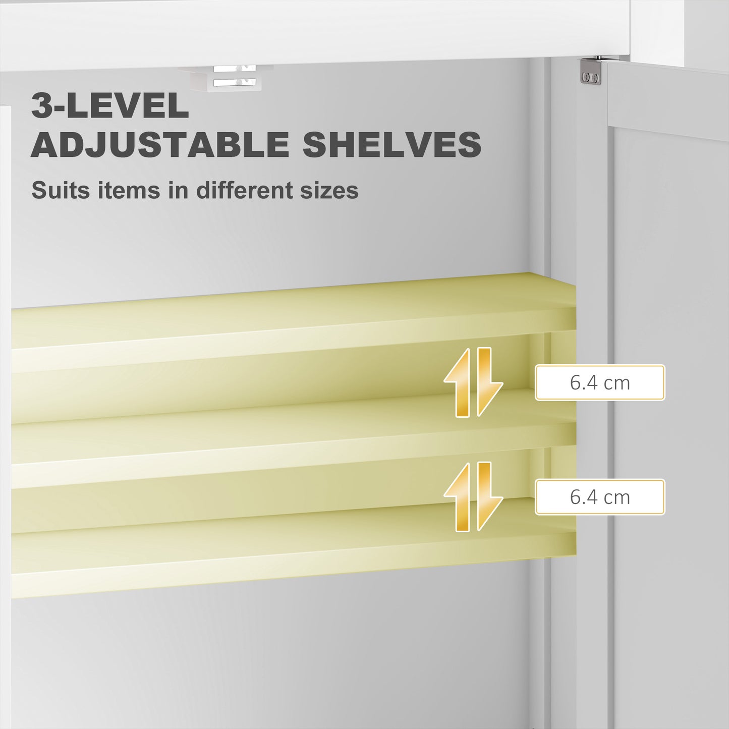 Bathroom Wall Cabinet with Adjustable Shelves - White