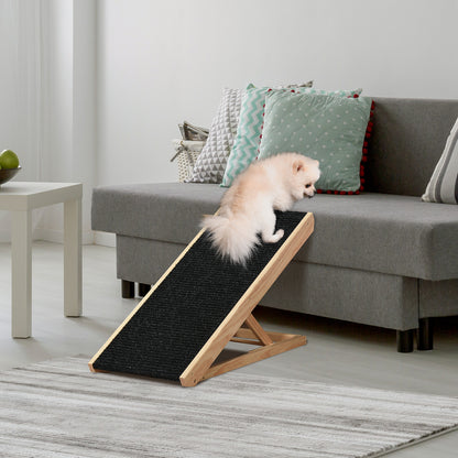 Dog Ramp, Foldable Pet Ramp with 4 Adjustable Heights, Non-Slip Finish for Medium and Large Dogs, Black