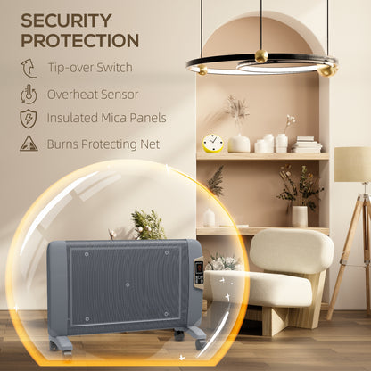 Mica Electric Space Heater, Portable Heater for Home with 2 Heat Settings, Living Room, Study, Garage