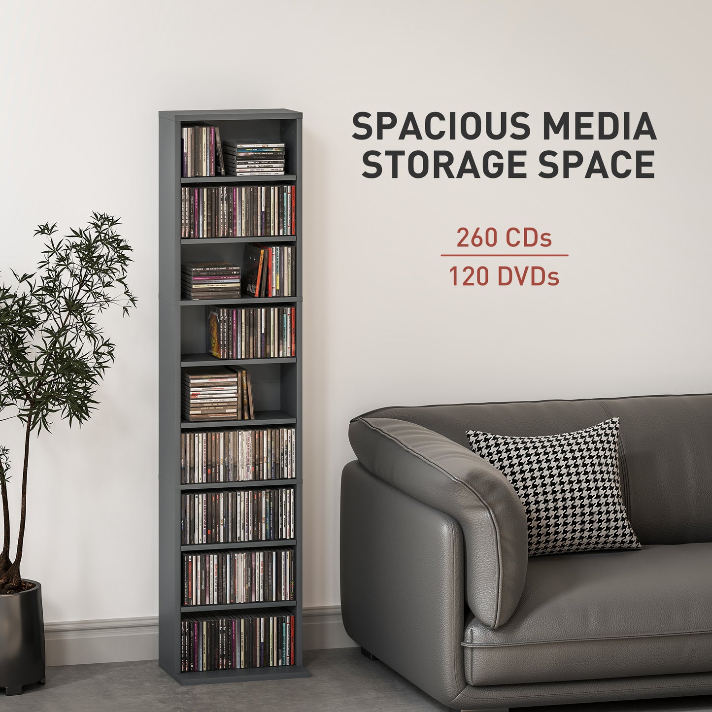 260 Narrow CD Storage Unit - Grey