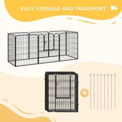 8 Panels Heavy Duty Puppy Playpen, for Large, Medium Dogs, Indoor and Outdoor Use - Black