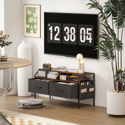 Industrial-Style TV Stand Cabinet - Brown