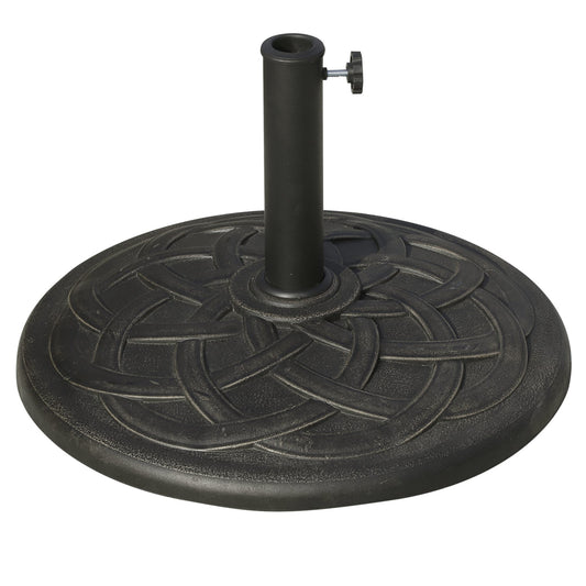19KG Resin Umbrella Base Garden Parasol Base Stand Round Sun Shade Holder Suitable For Pole Between Φ38mm to Φ48mm