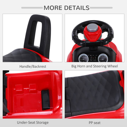 3-in-1 Ride On Car Foot To Floor Slider Toddler w/ Horn Steering Wheel NO POWER Manual Under Seat Storage Secure Design for 1
