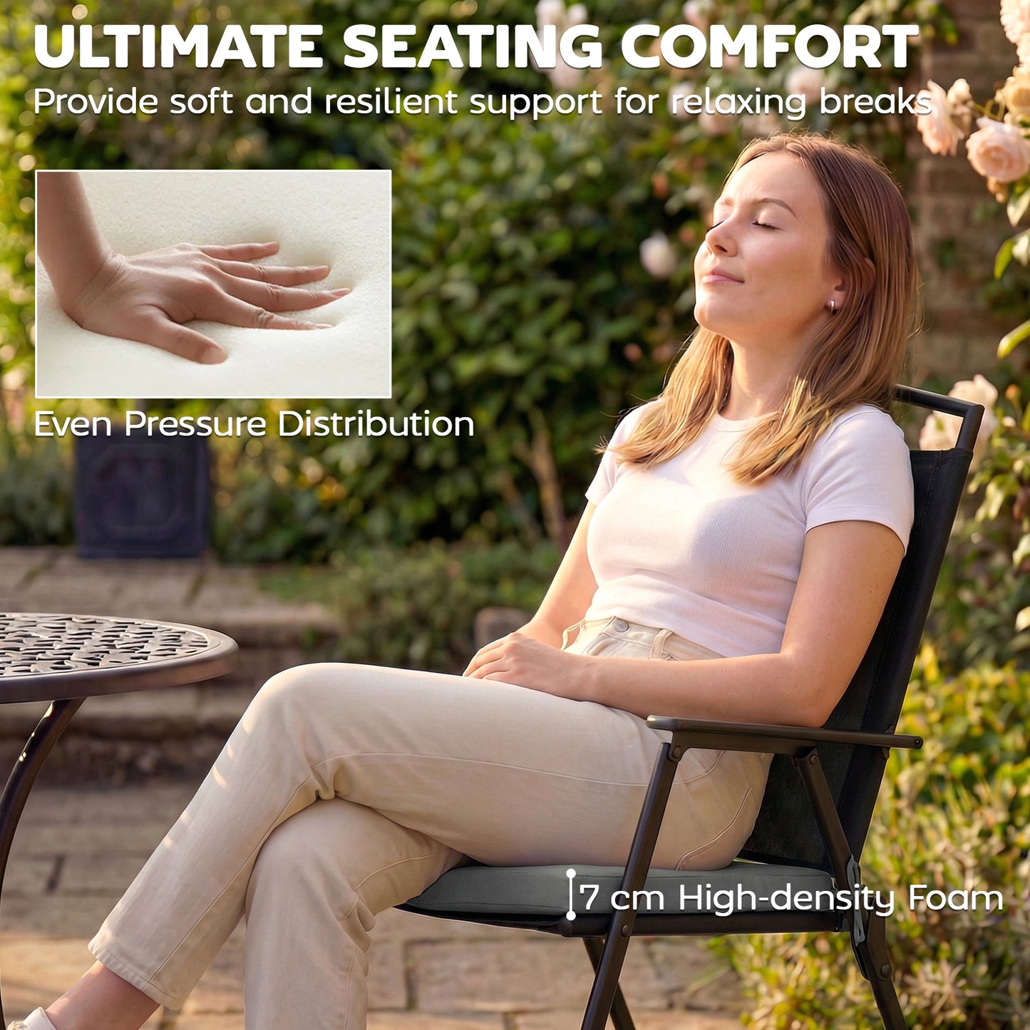 Set of 6 Outdoor Seat Cushions with Machine Washable Cover, Water Repellent Seat Cushions Dark Grey
