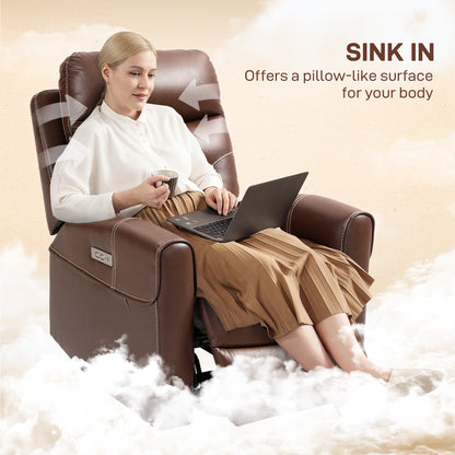 Power Lift Recliner Chair for Elderly, Overstuffed Faux Leather Riser and Reclining Chair with USB A+C Ports