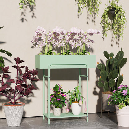 2 Tier Plant Stand, Metal Plant Rack Shelf with Drain Holes