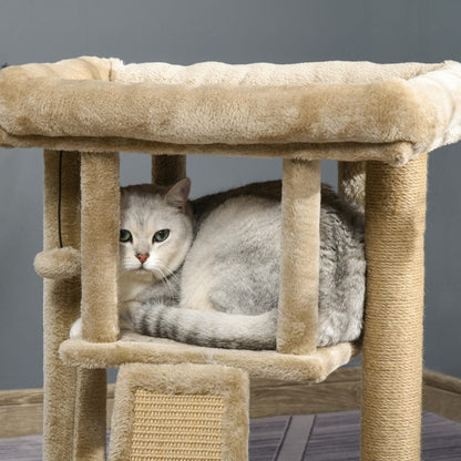 Cat Tree Tower for Indoor Cats Cat Scratching Post Climbing Activity Centre w/Jute Scratching Pad, Toy Ball, Cat House