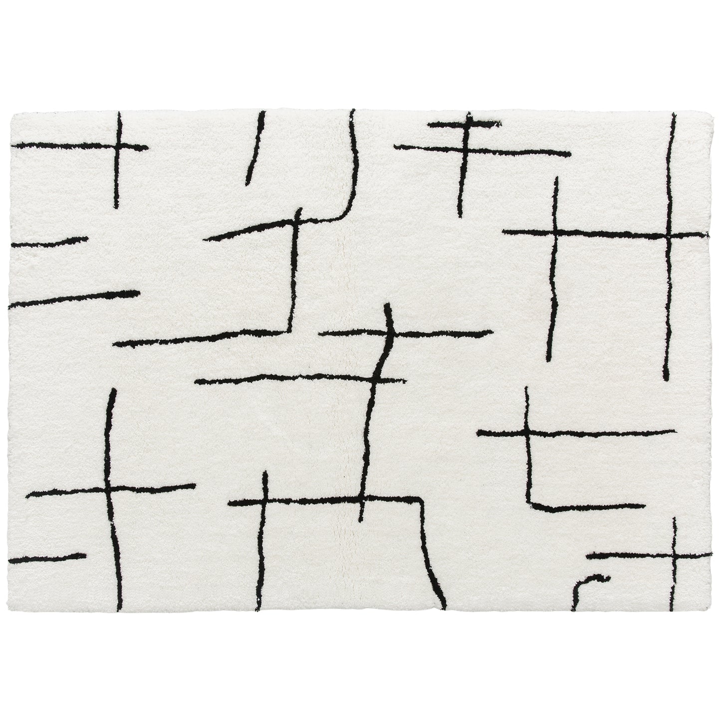 Modern Fluffy Area Rug, Geometric Pattern Washable Rug, Soft High Pile Floor Carpet for Living Room, Bedroom, Dining Room