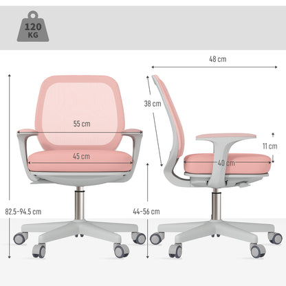 44-56cm Mesh Back Office Chair - Pink