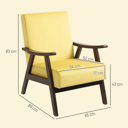 Nordic Accent Chair, Upholstered Velvet Armchair with Solid Wood Frame and Soft Thick Padded for Living Room, Bedroom