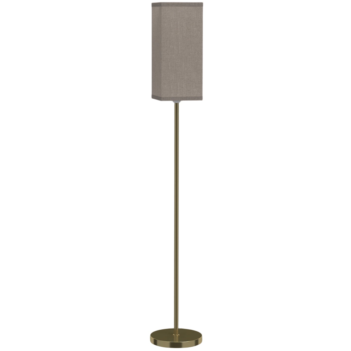 Floor Lamp, Modern Standing Lamp with Linen Shade and Foot Switch, Tall Lamps for Bedroom, Bulb not Included, Gold Tone