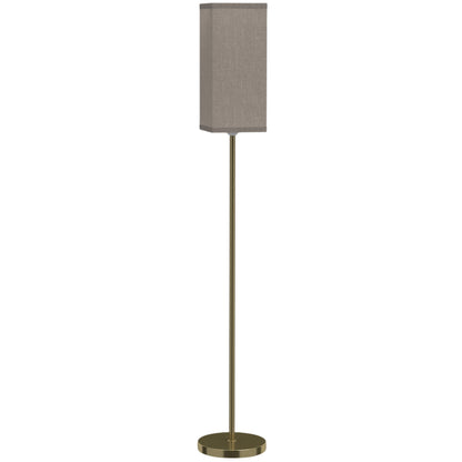 Floor Lamp, Modern Standing Lamp with Linen Shade and Foot Switch, Tall Lamps for Bedroom, Bulb not Included, Gold Tone