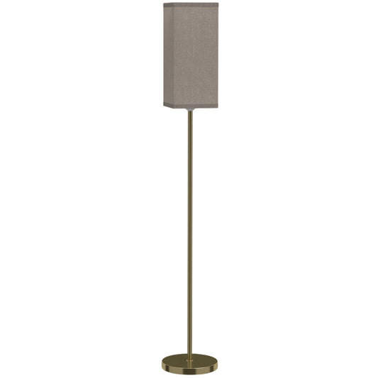 Floor Lamp, Modern Standing Lamp with Linen Shade and Foot Switch, Tall Lamps for Bedroom, Bulb not Included, Gold Tone