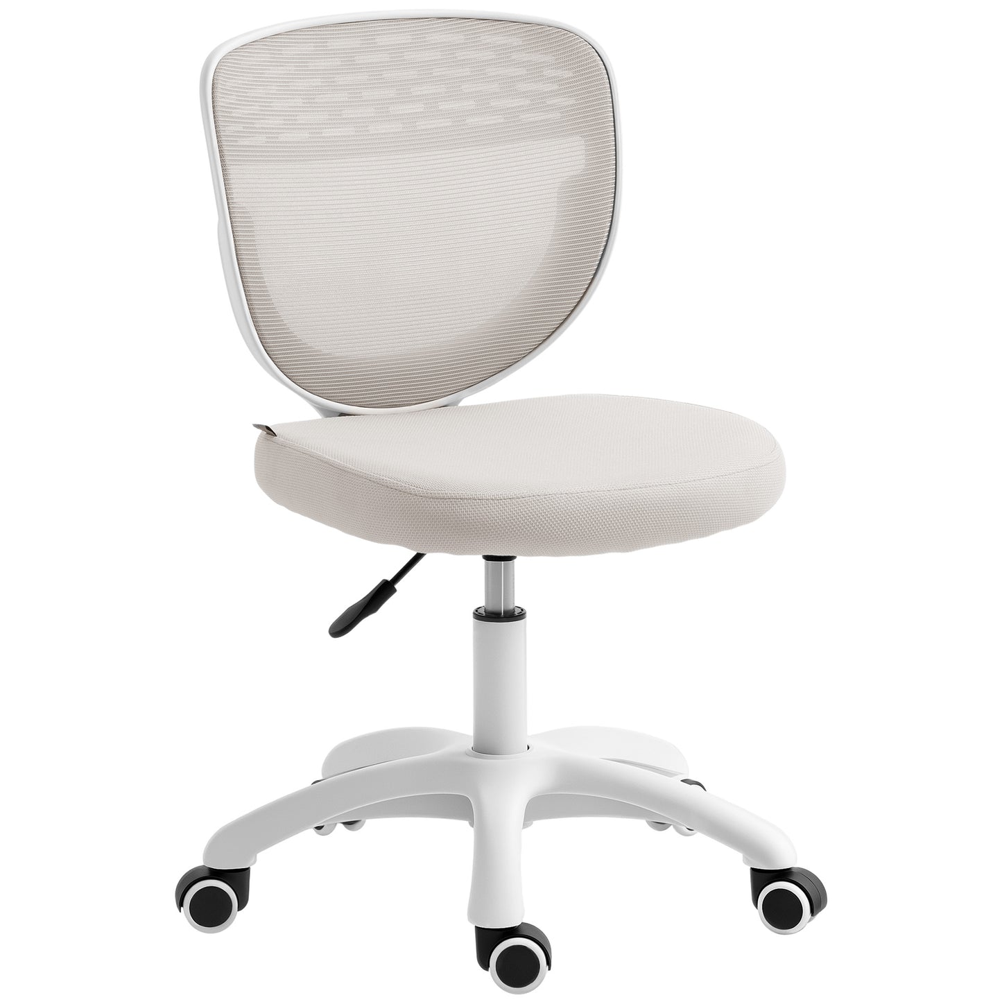 Office Chair, Armless Computer Desk Chair with Breathable Mesh, Adjustable Height, Swivel Wheels, Grey