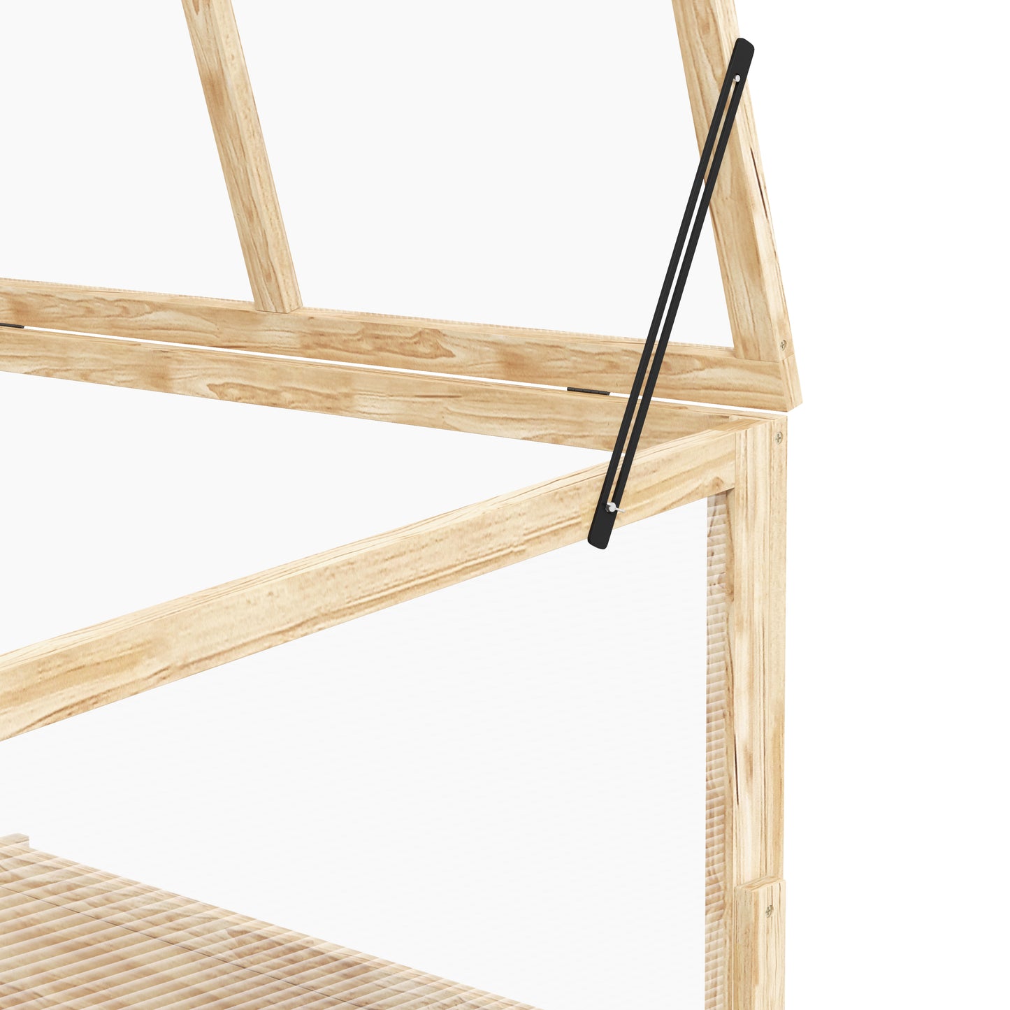 2-In-1 Wooden Greenhouse Planter Box - Natural