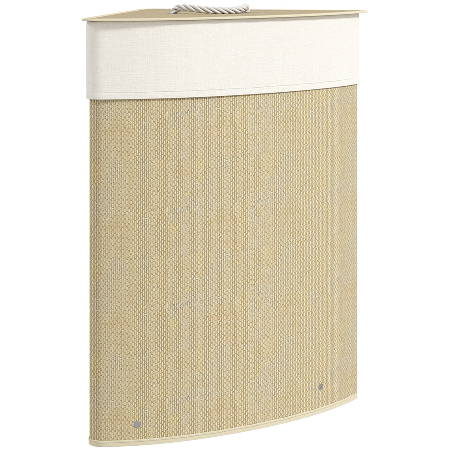 Bamboo Laundry Basket with Lid, 55L Corner Laundry Hamper with Removable Washable Liner Bag