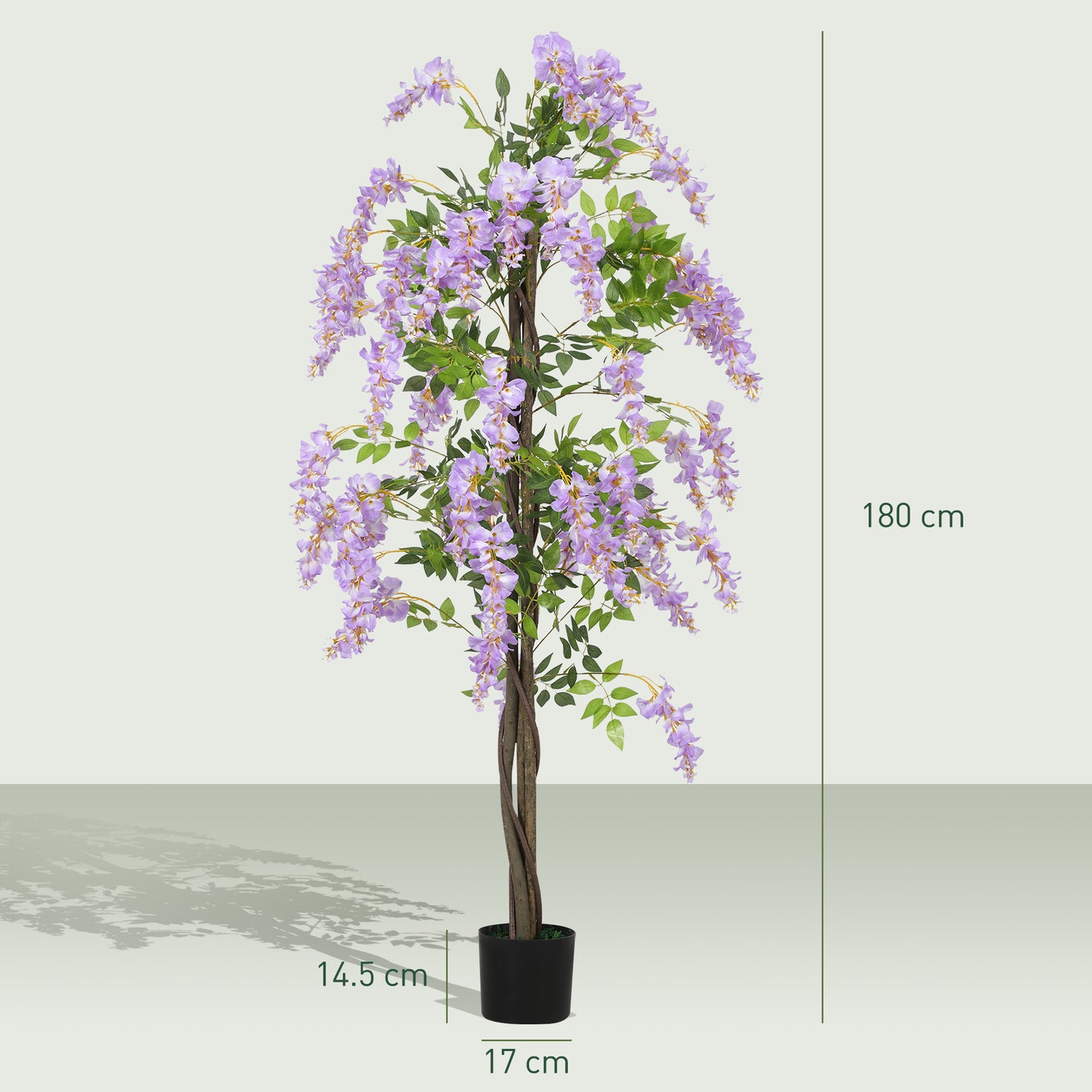 180cm Ficus Artificial Tree, Fake Wisteria Tree in Nursery Pot