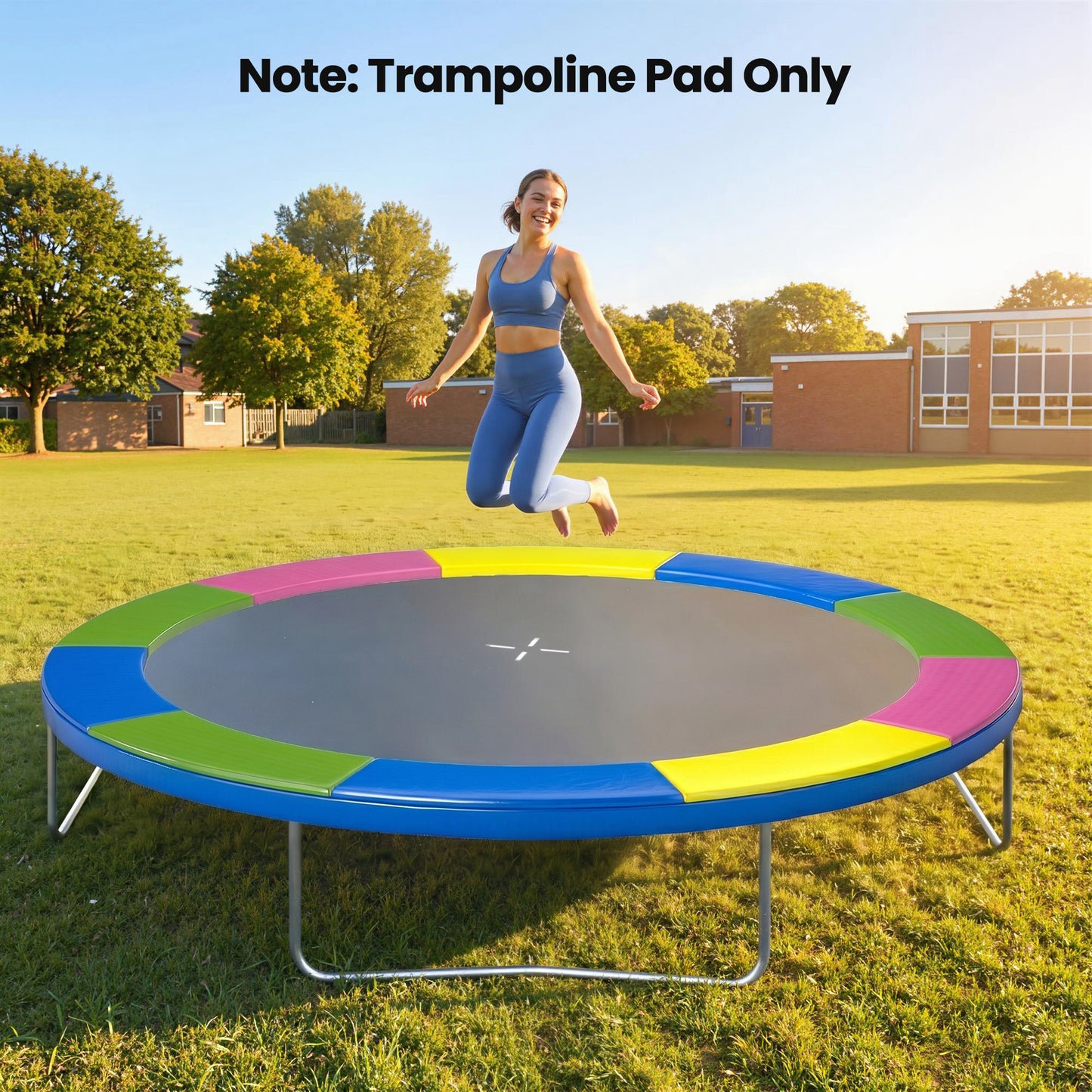 10FT Trampoline Spring Cover, Plastic Trampoline Pad Replacement with Elastic Cord, Waterproof
