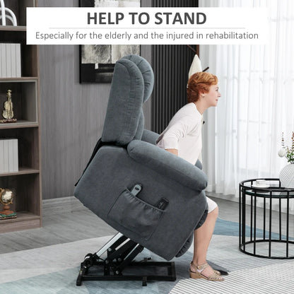 Oversized Massaging Riser and Recliner Chair with 8 Vibration Massage, Remote Control & Side Pocket