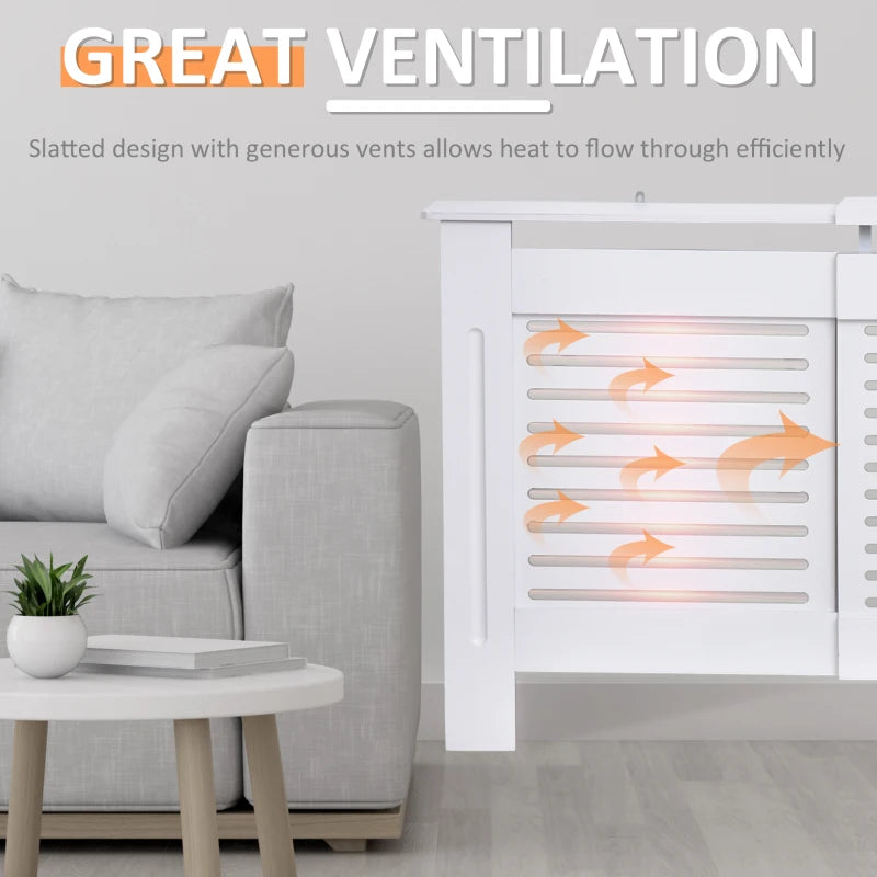 Slatted Design - Extendable Radiator Cover with Top Display Shelf