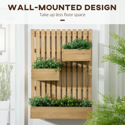 Wall Mounted Adjustable Garden Planters with Trellis Backboard