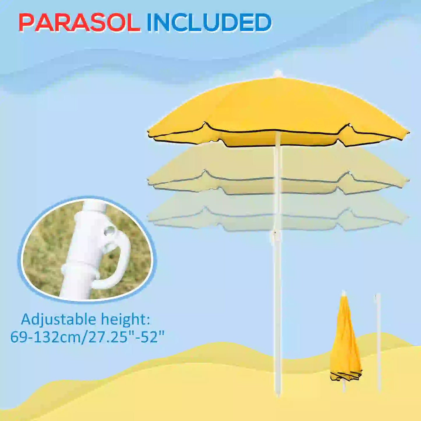 2in1 Sand and Water Table with Accessories and Adjustable Parasol