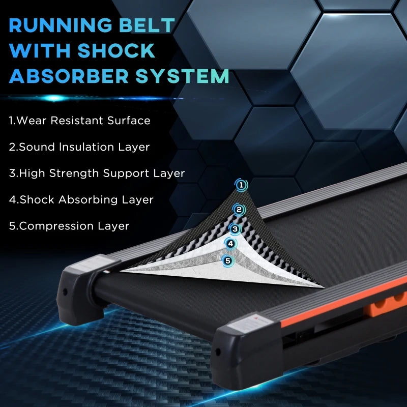 6km/h - Compact Slimline Foldable Treadmill with Footwell LCD Monitor and Emergency Stop Function