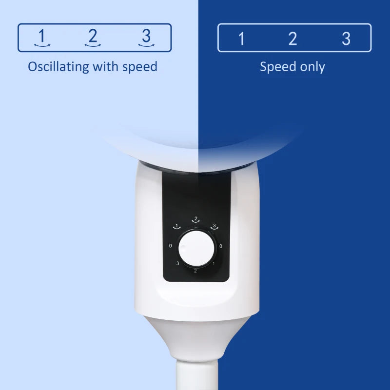 9" - 70° Oscillation / 90° Vertical Tilt - Air Circulator Fan with 3 Speed Modes and Pedestal