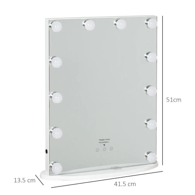 LED - Vanity Mirror Hollywood Style Dressing Room with 12 Dimmable Lights