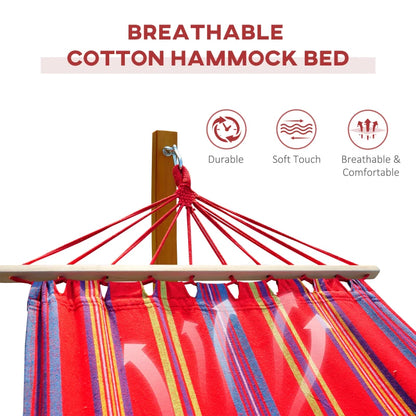 Hammock with Arc Wood Frame Stand and Safety Ropes