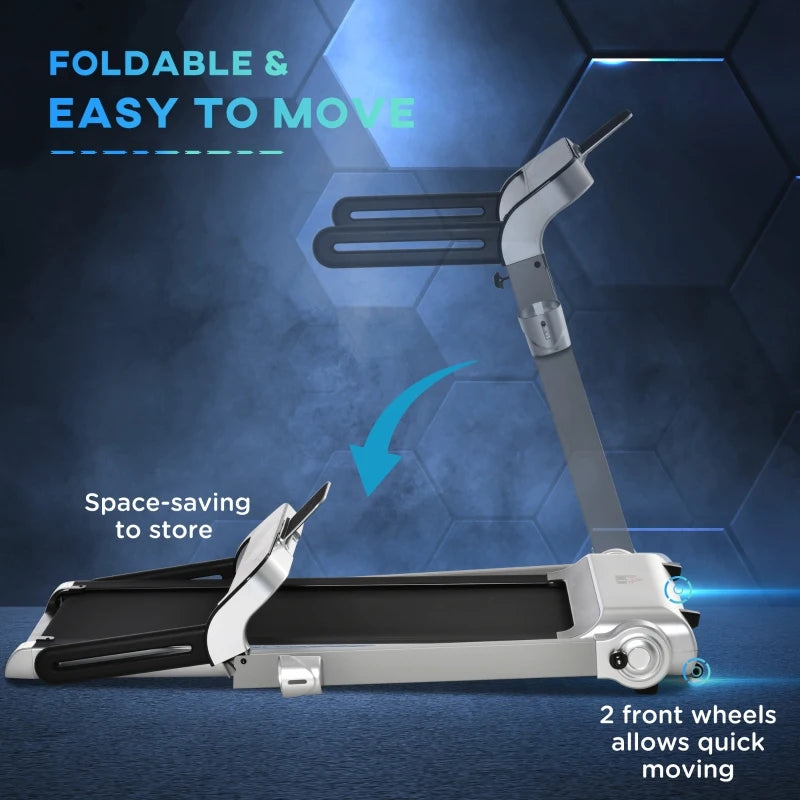 15km/h - Treadmill with 6-Level Speed Shortcuts, LED Monitor, USB Port and Phone / Drinks Holder