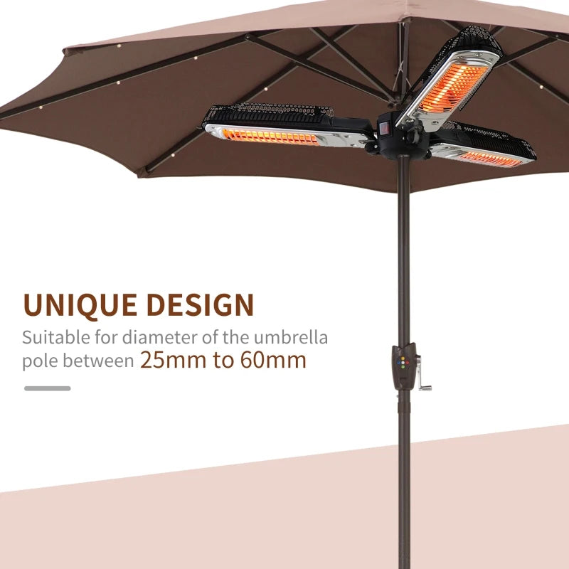 2000W - Parasol Mounted Infrared Heater - (Parasol not Included)