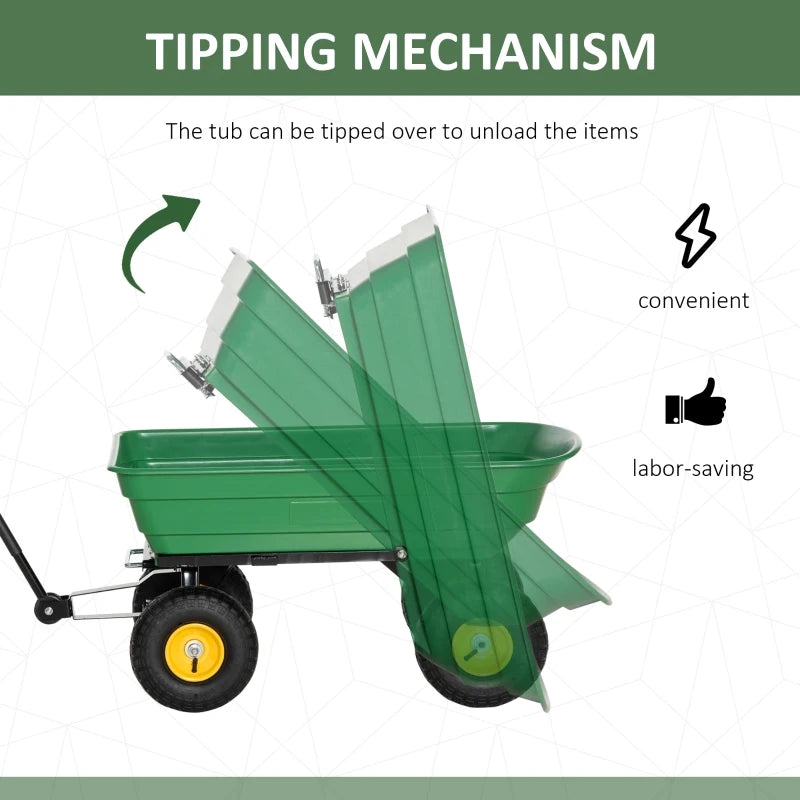 75 Litre Large Heavy Duty Garden Dump Tilt Trolley / Tipping Truck