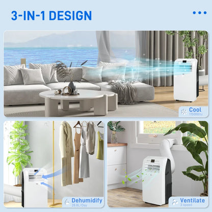 12,000 BTU - Three Mode Air Conditioner with LED Temperature Display and Multi-Function Buttons