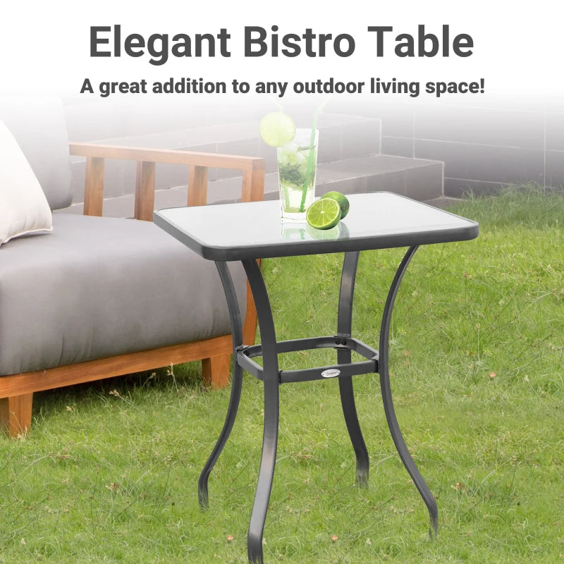 Square Bistro Garden Table with Tempered Glass  (Table Only)