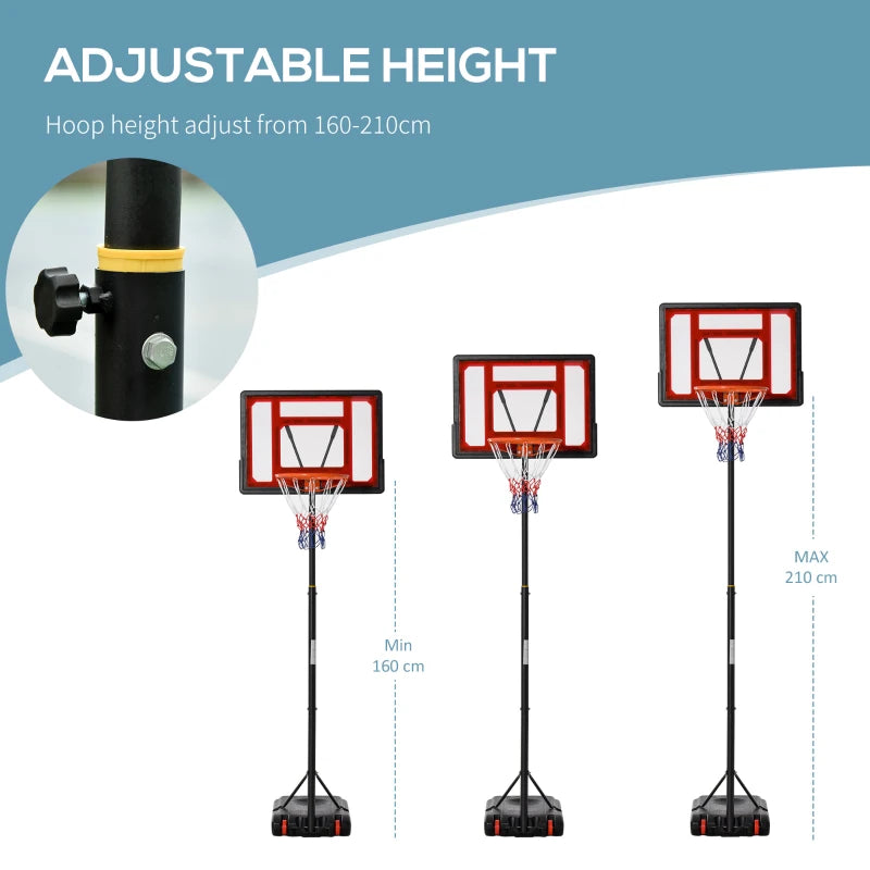 160-210cm - Freestanding Basketball Hoop / Net with Adjustable Height