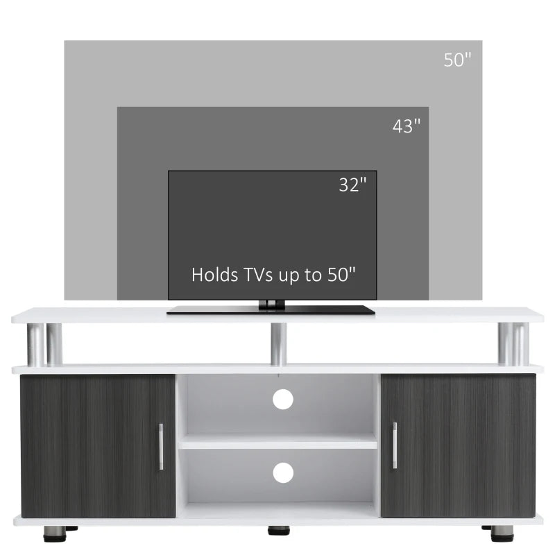 TV Entertainment Centre Unit with Raised Top, 2 Cupboards & Open Style Shelving