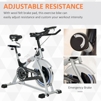 Indoor Quiet Drive Stationary Cycling Exercise Bike with LCD Screen and Bottle Holder (15kg Flywheel)