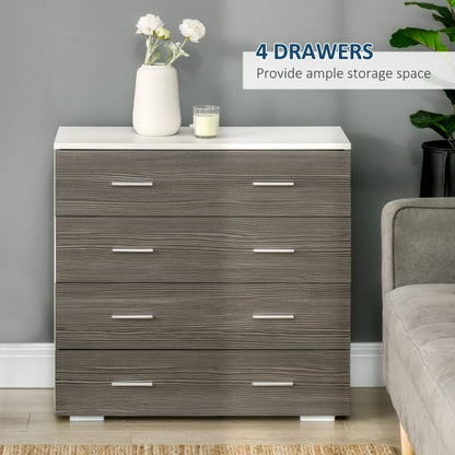 Two-Tone - 4-Drawer Dresser Chest of Drawers / Storage Organiser