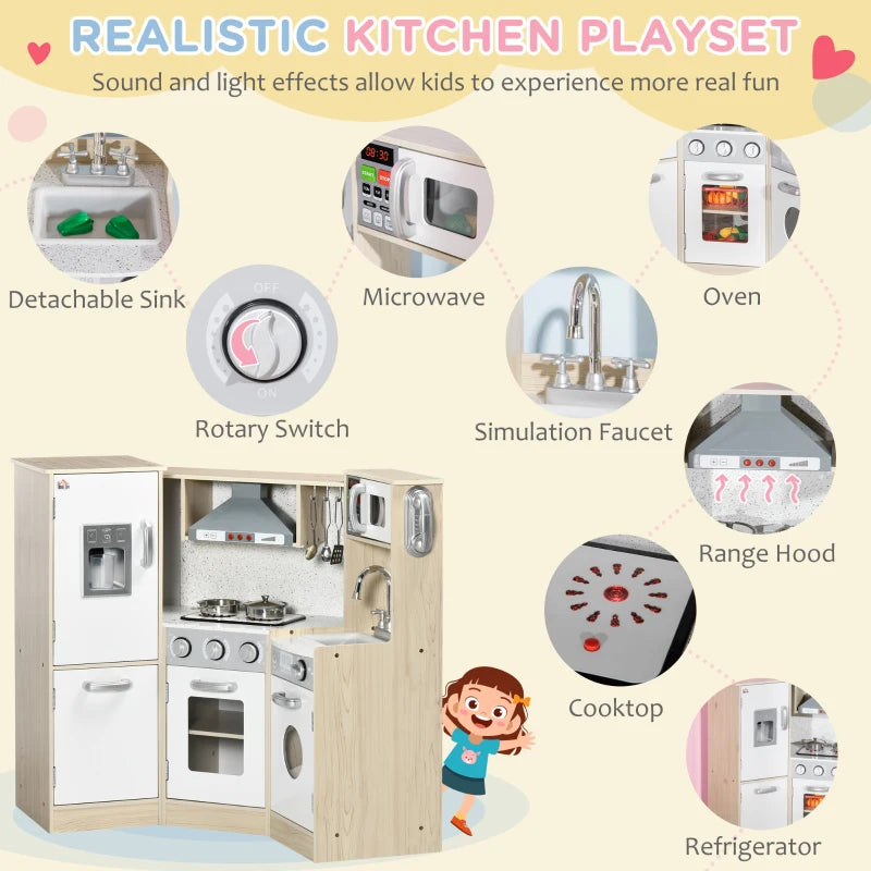 Kids Kitchen Playset, with Accessories and Storage Space