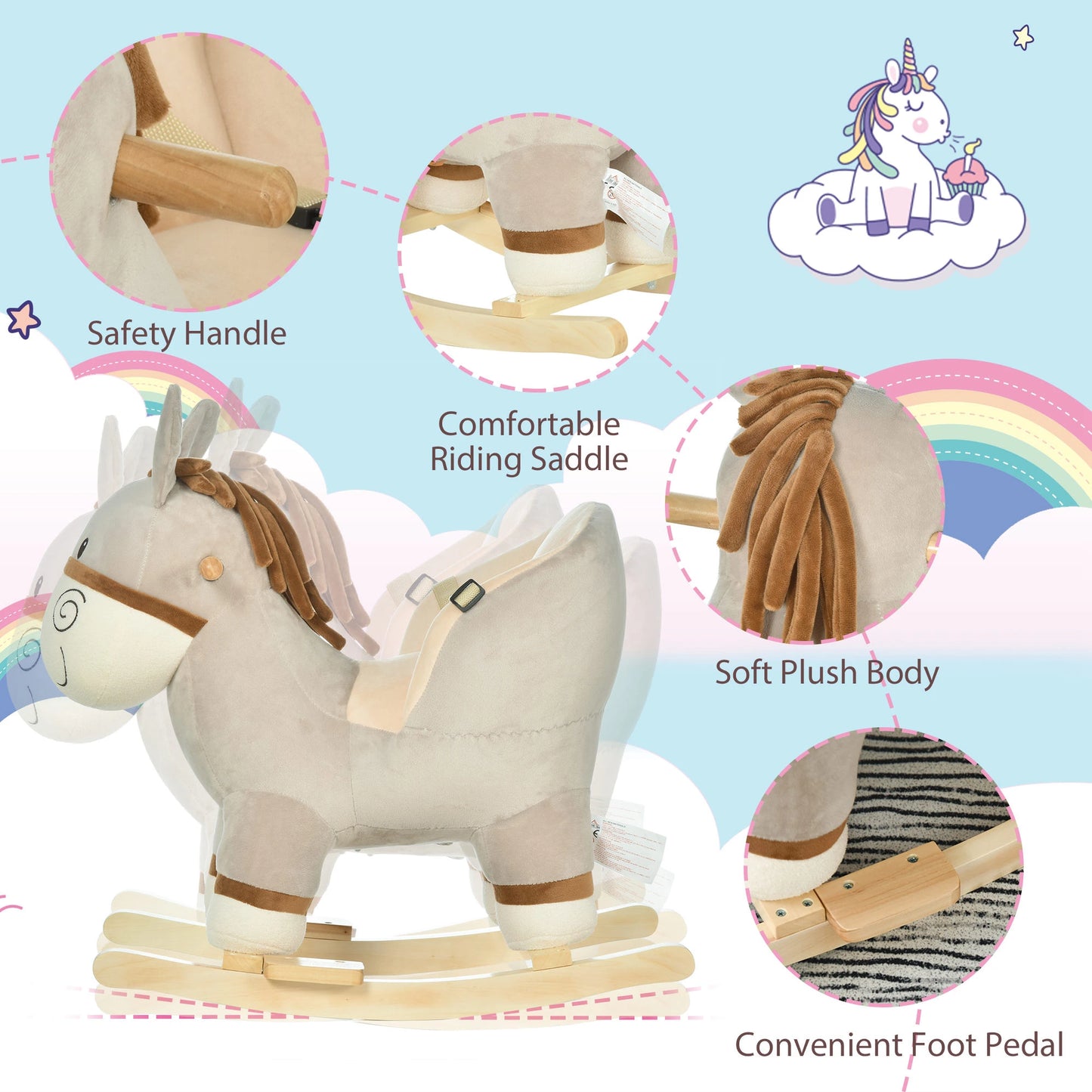 Toddlers Ride On Donkey Design Rocking Horse