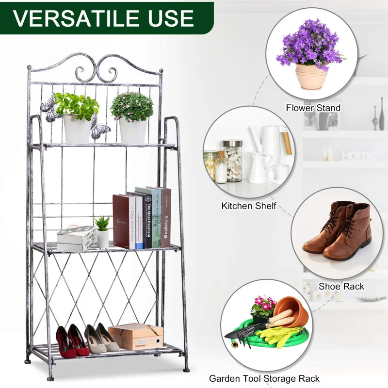 Metal Butterfly Style Freestanding Plant Stand / Flower Rack