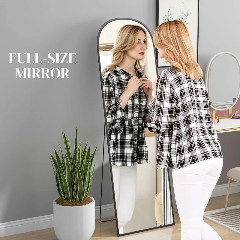 Full Length Arch Mirror - Slim Aluminium Frame -  Vintage Style